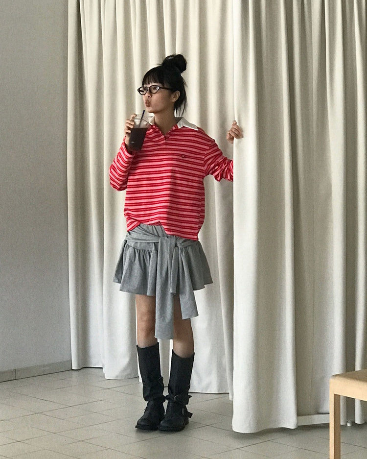 造型感綁腰細節棉裙