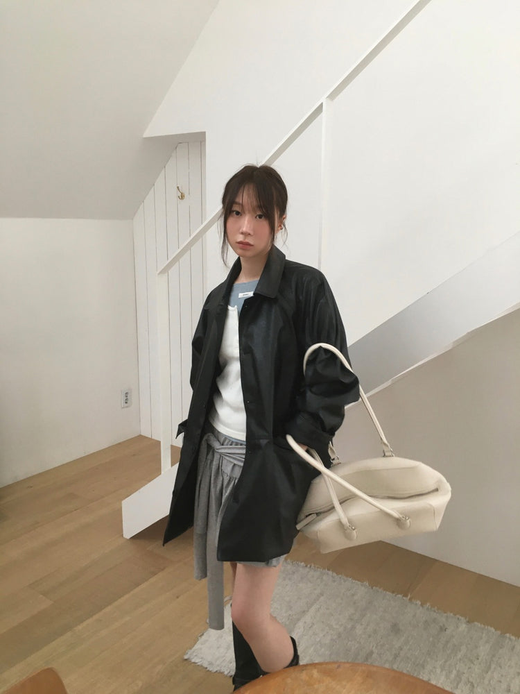 美色船領標籤骨線細節上衣