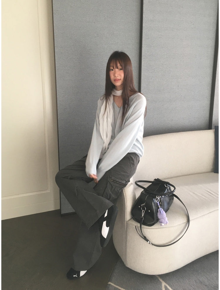 微透拉克蘭袖針織上衣