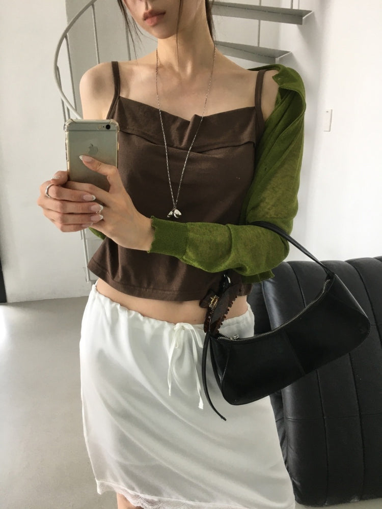 高質光澤美色蕾絲邊細節半裙
