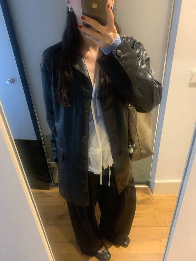 皮質/麂皮質感綁帶西外