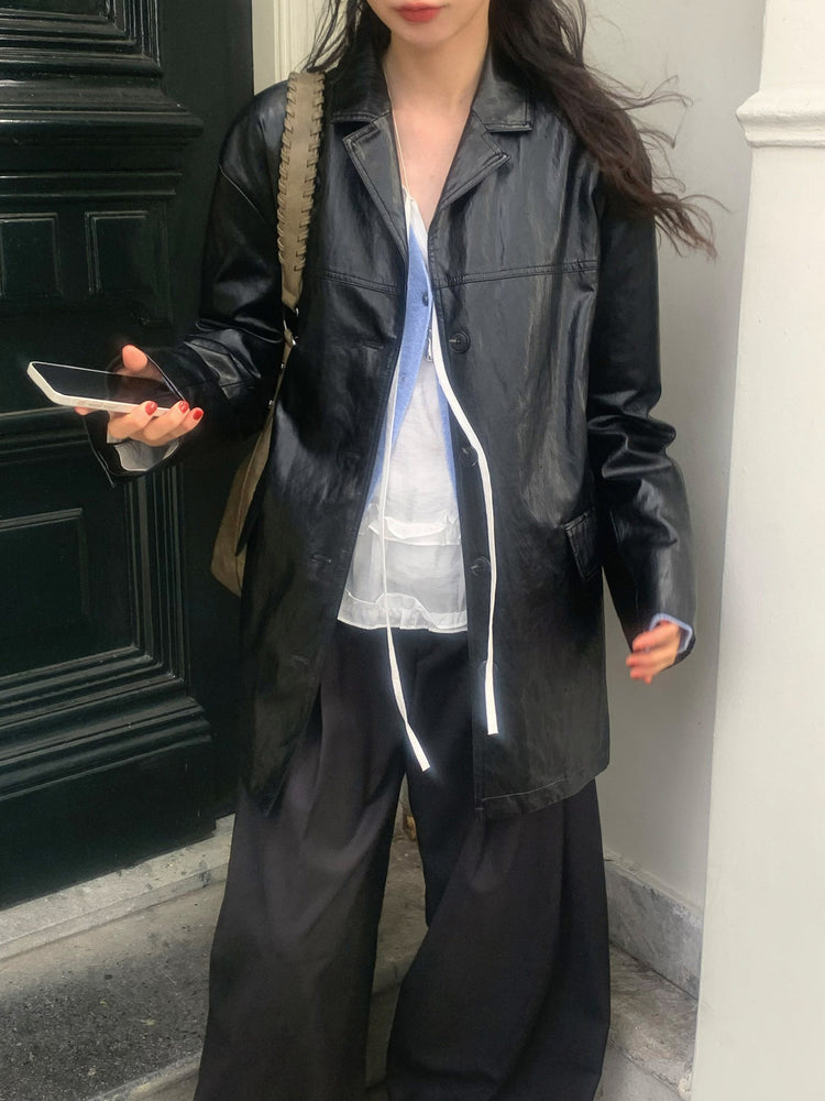 皮質/麂皮質感綁帶西外