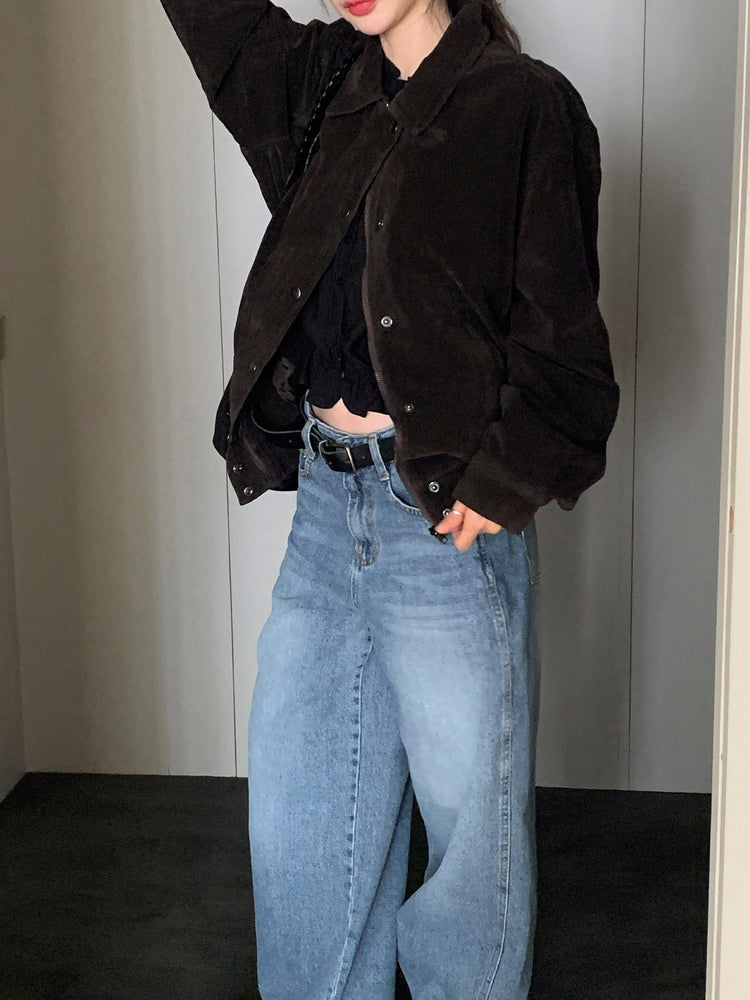 (現)美色磨砂皮質感外套