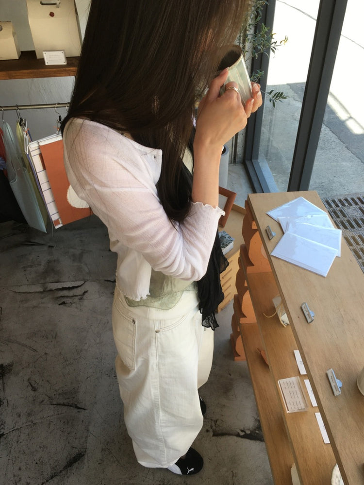 春季美色花邊細節排鈕外套
