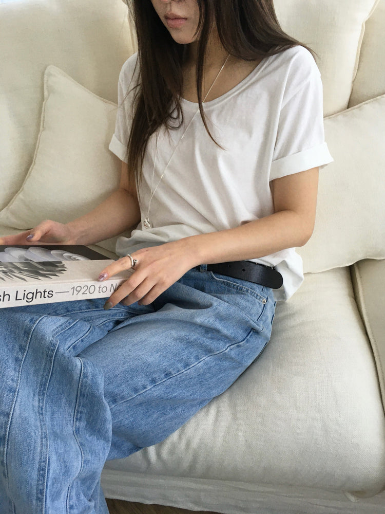 U領隨性寬鬆上衣