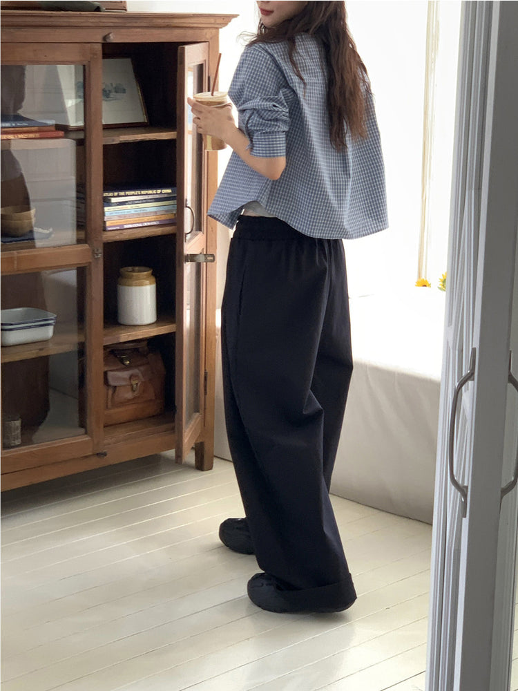 格紋顯瘦合身襯衫