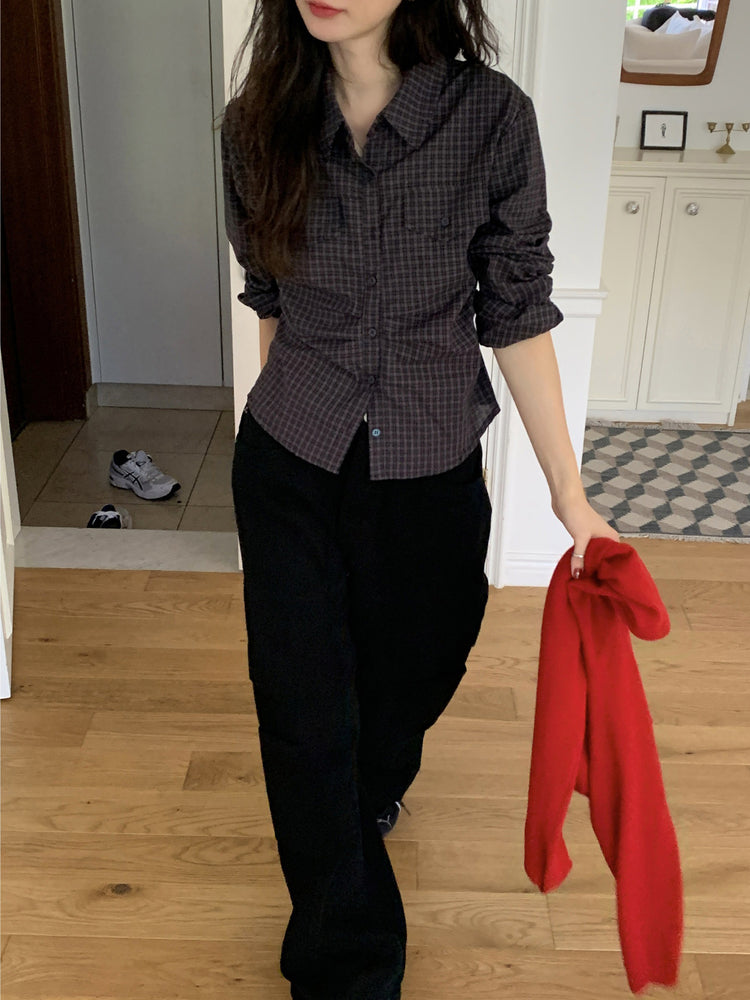 復古美色廓形工裝褲