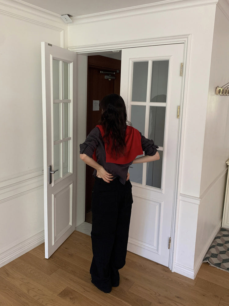 復古美色廓形工裝褲