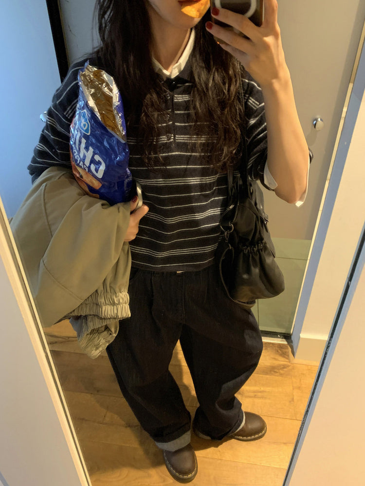 七分袖修腰層次襯衫