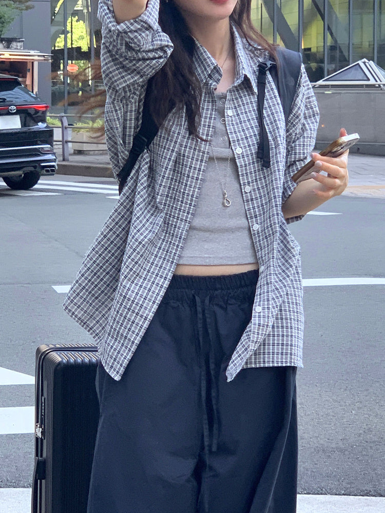 休閒雙壓褶寬鬆闊褲