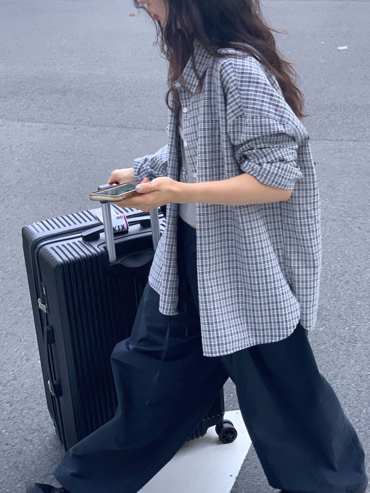 休閒雙壓褶寬鬆闊褲