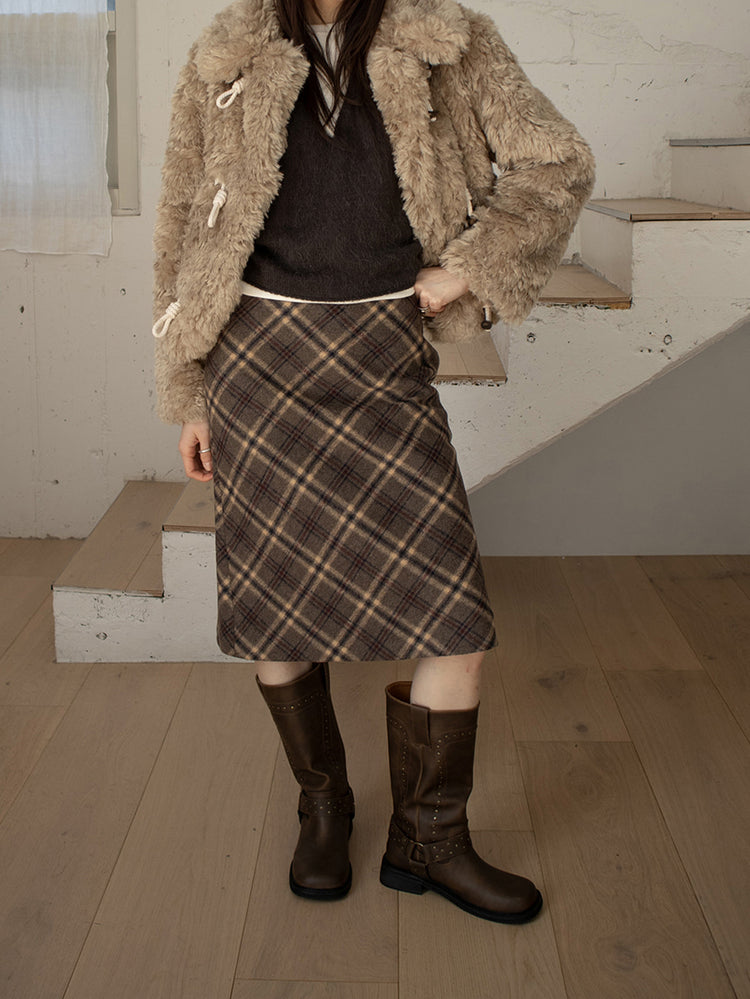 鉚釘側扣方頭中筒靴