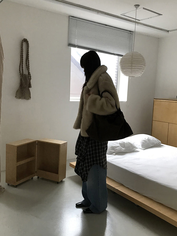 美色撞色格紋襯衫