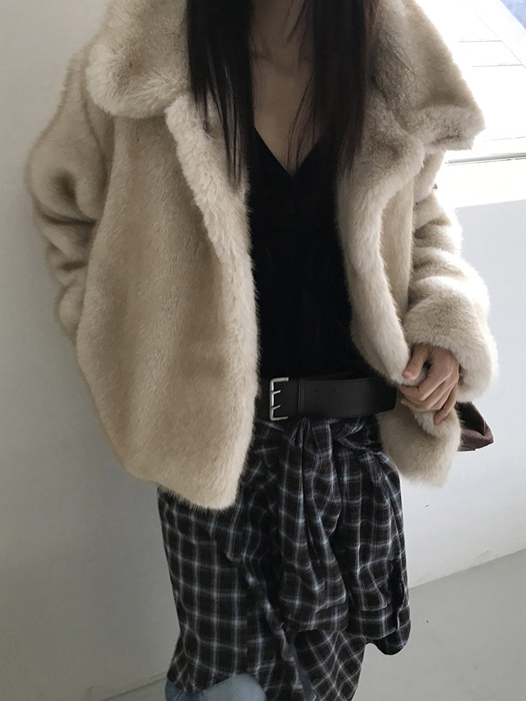 美色撞色格紋襯衫