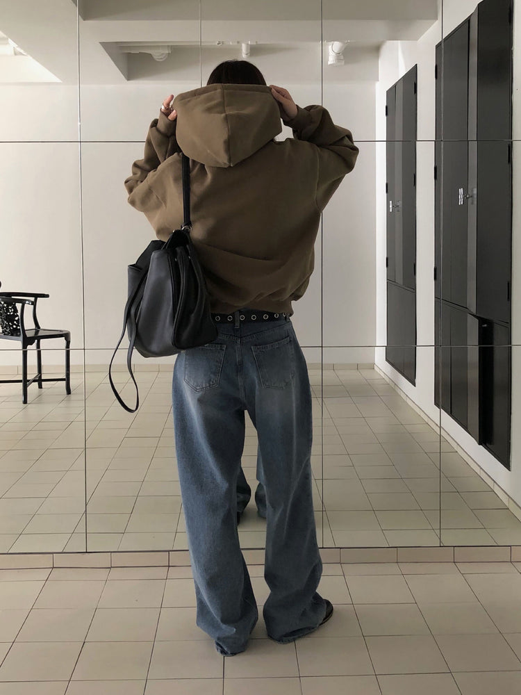 鉚釘細節基礎連帽衛衣