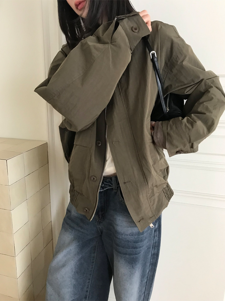 高質立領排鈕細節外套