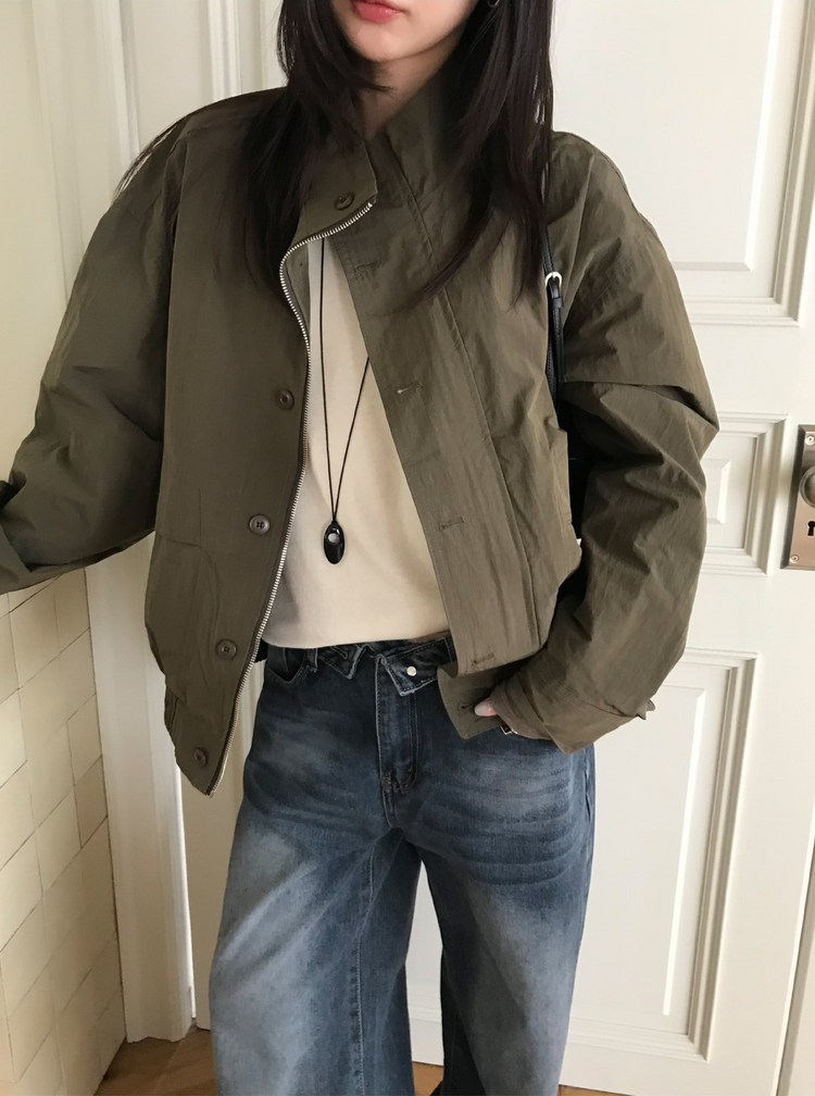 高質立領排鈕細節外套