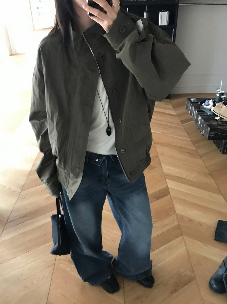 高質立領排鈕細節外套