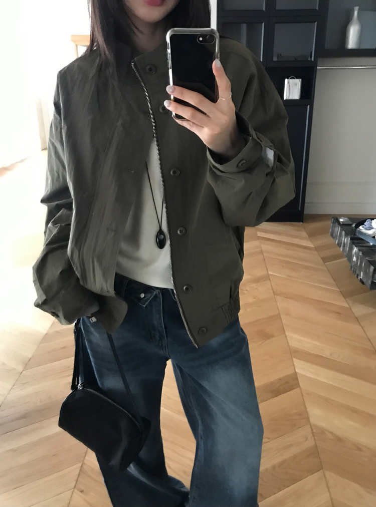 高質立領排鈕細節外套