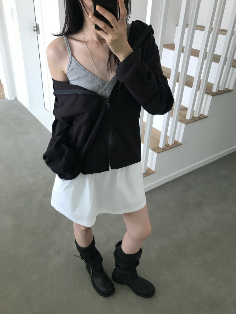 初秋雙拉鏈連帽外套