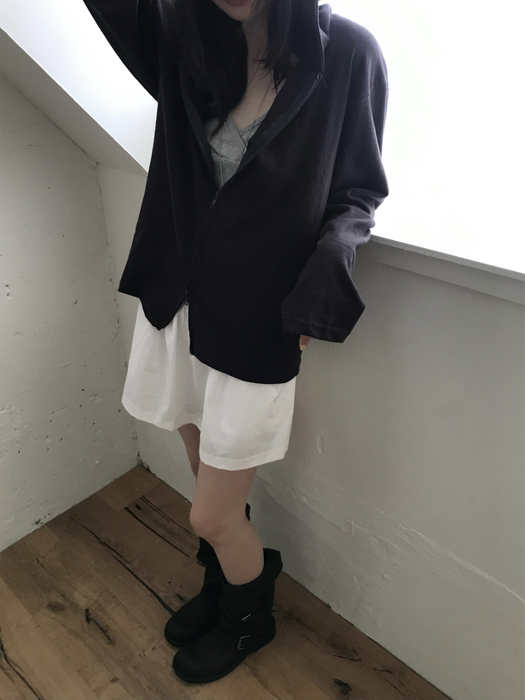 初秋雙拉鏈連帽外套