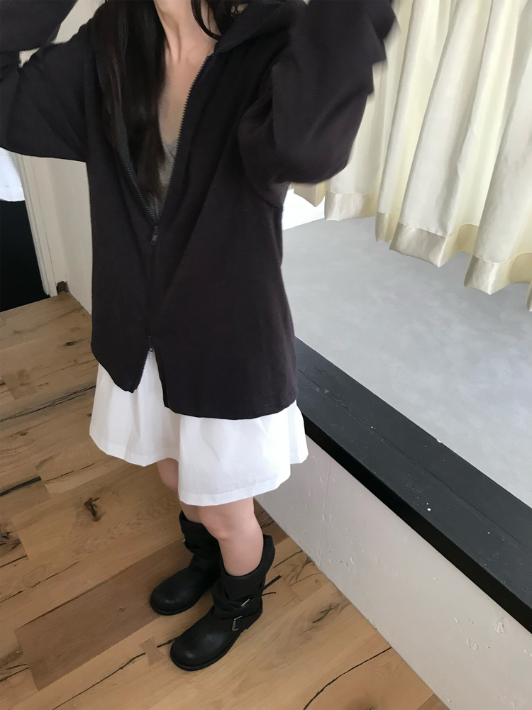 初秋雙拉鏈連帽外套