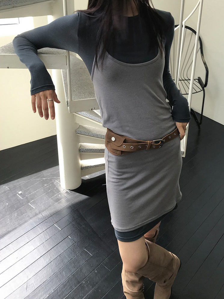 麂皮流蘇細節尖頭長靴