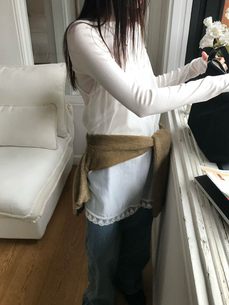 復古美刷色直闊腿牛仔褲