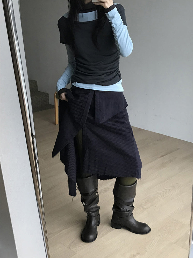 撞色層次感兩件式上衣