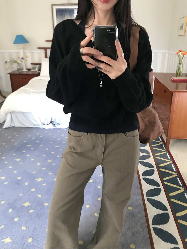 美色基礎低腰直筒褲