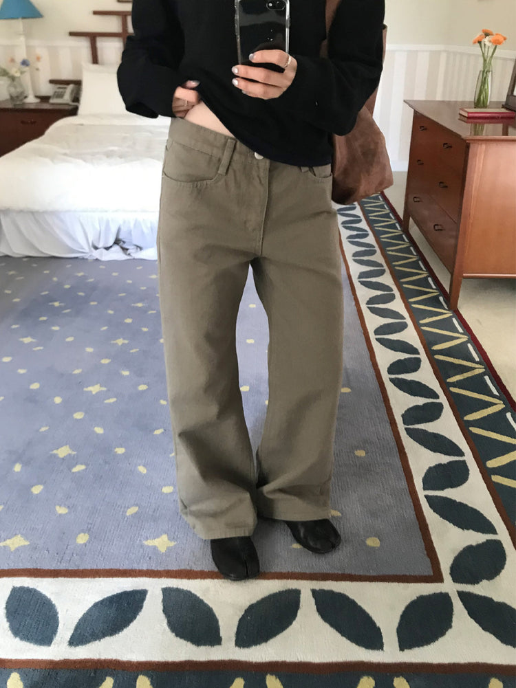 美色基礎低腰直筒褲