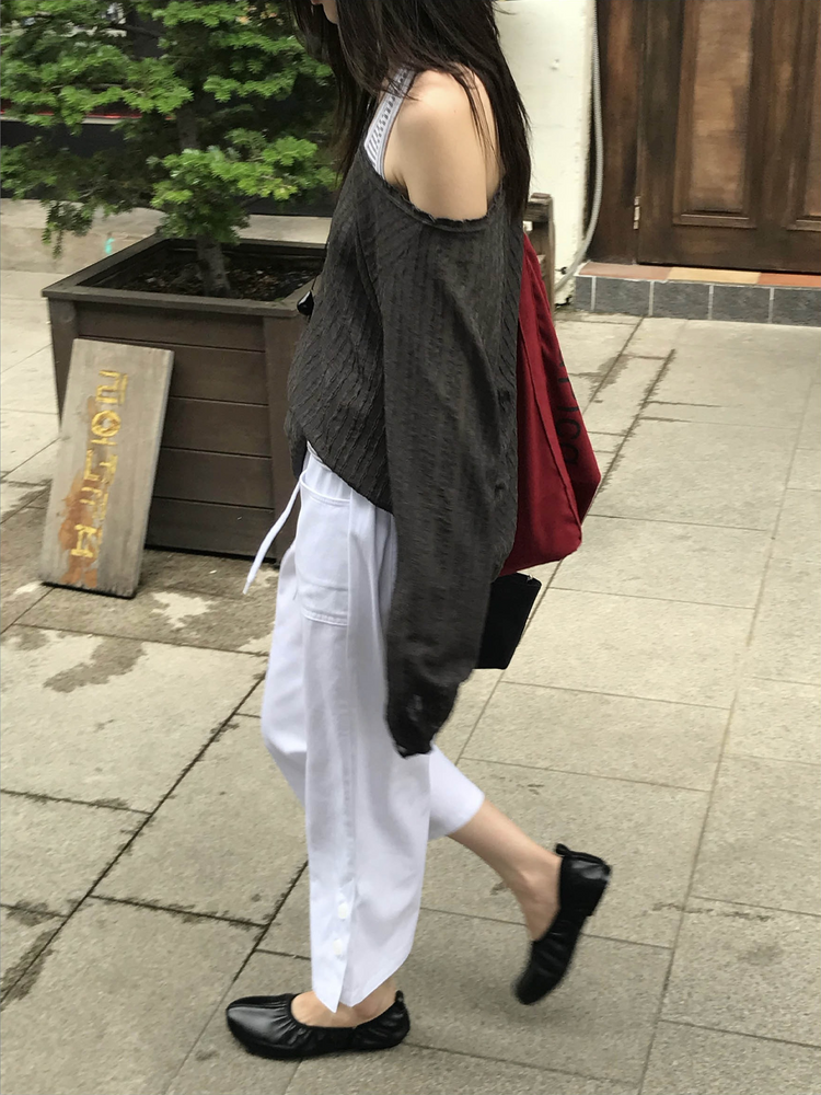 條紋掛脖上衣