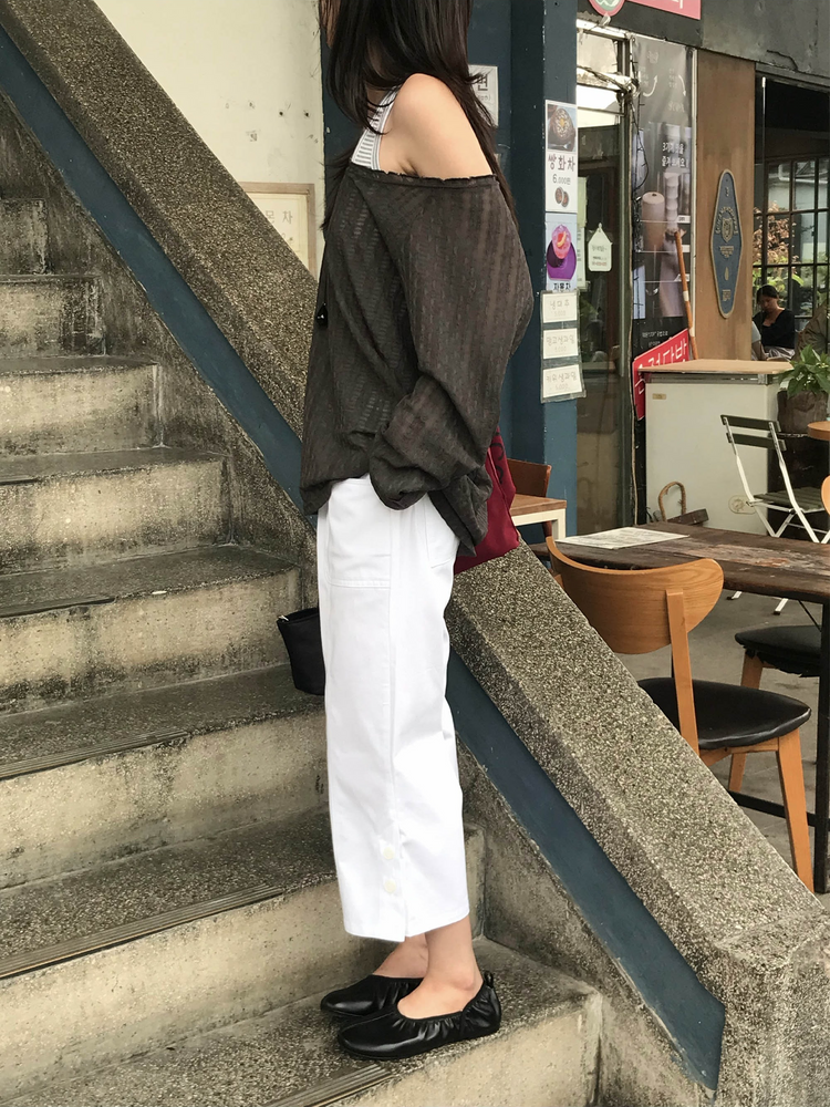 條紋掛脖上衣