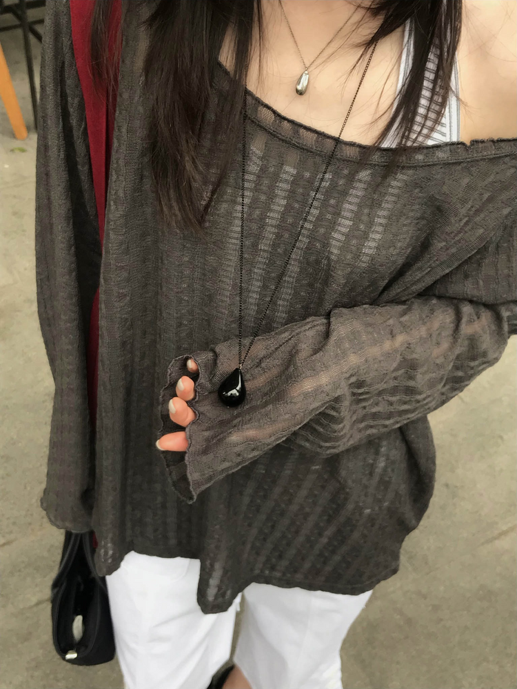 條紋掛脖上衣