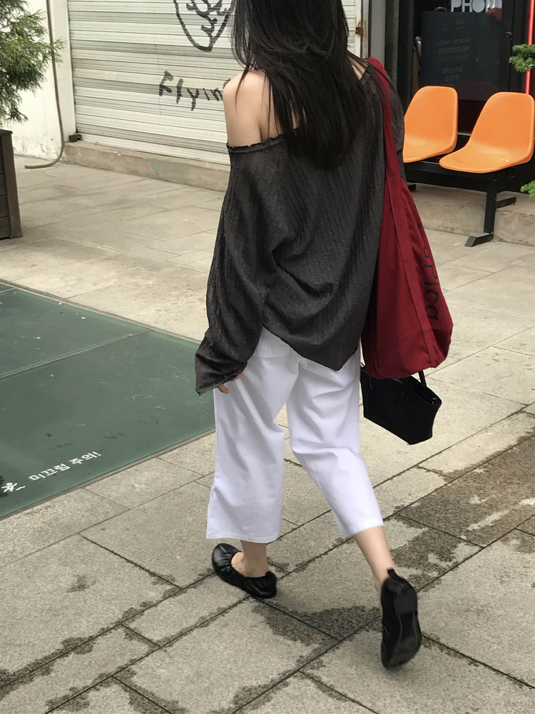 條紋掛脖上衣
