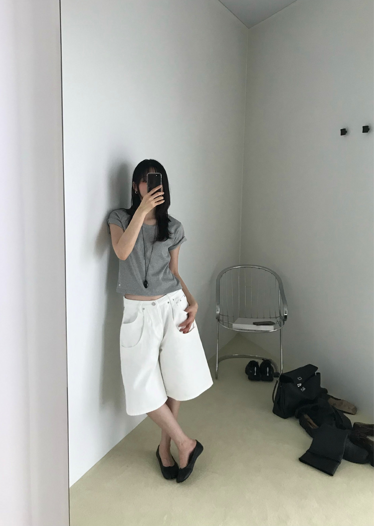 雙層口袋設計感細節六分褲