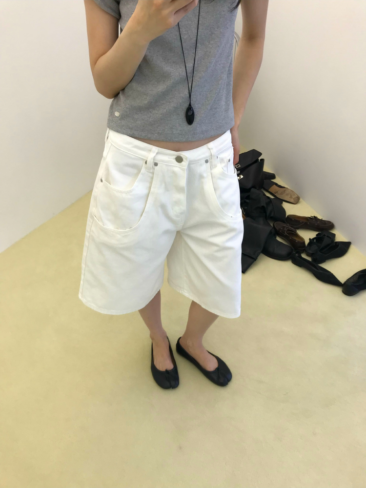 雙層口袋設計感細節六分褲