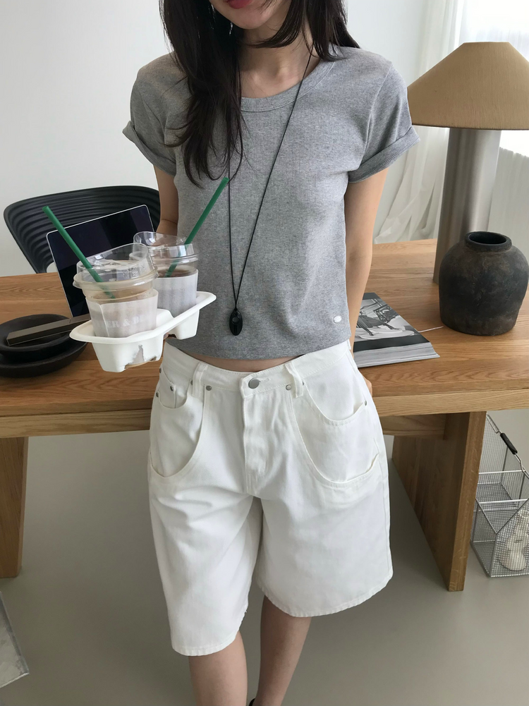 雙層口袋設計感細節六分褲