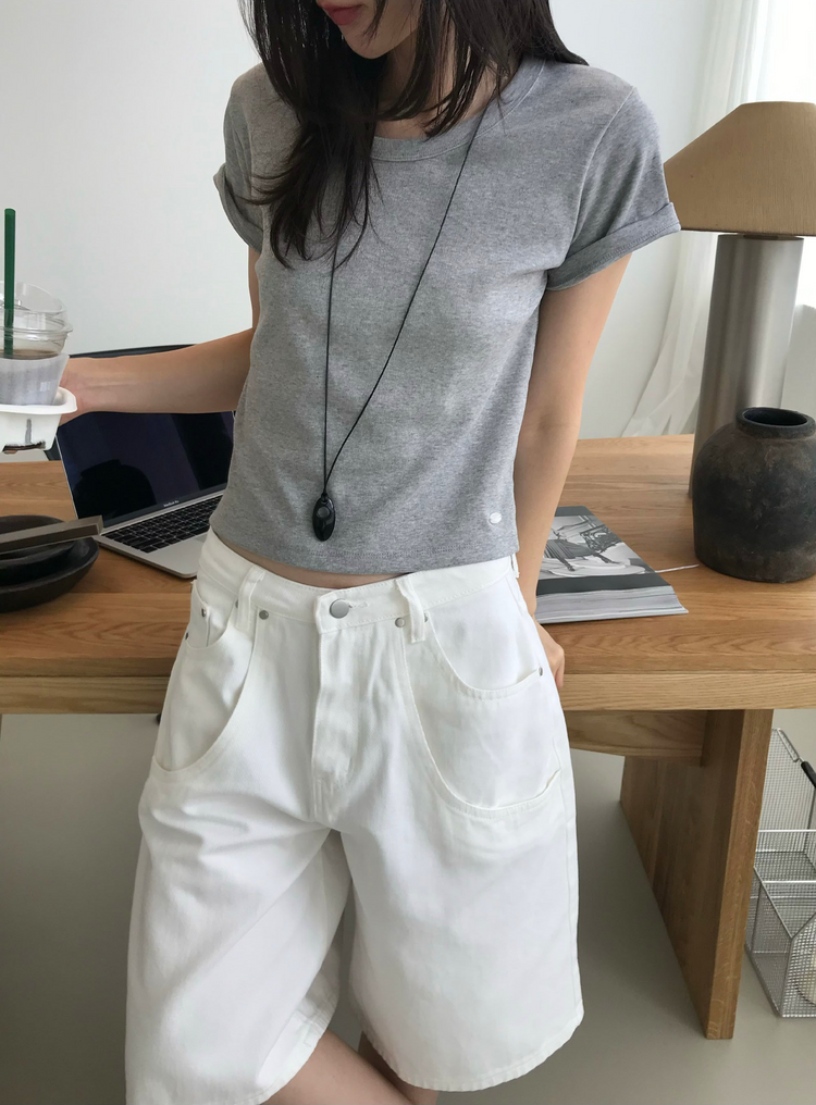 雙層口袋設計感細節六分褲