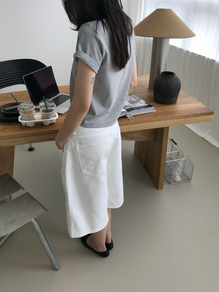 雙層口袋設計感細節六分褲