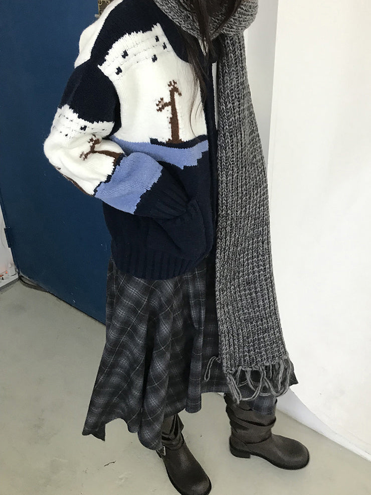 格紋不規則下擺半裙