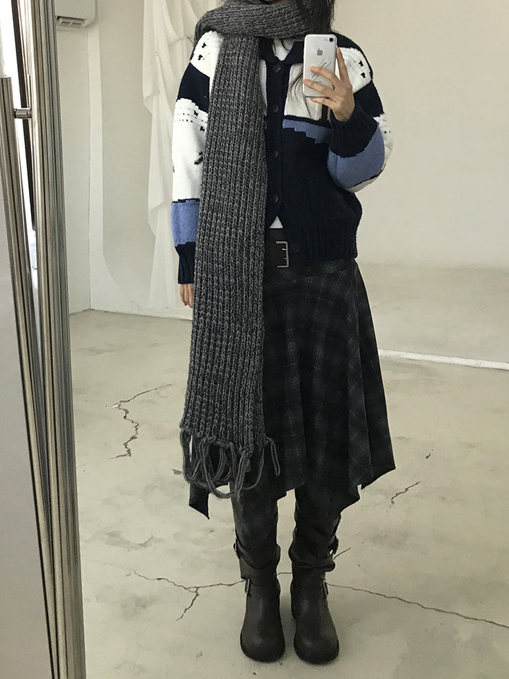 格紋不規則下擺半裙