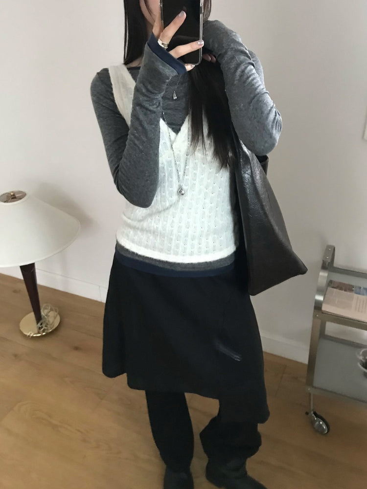 美色船領修身上衣