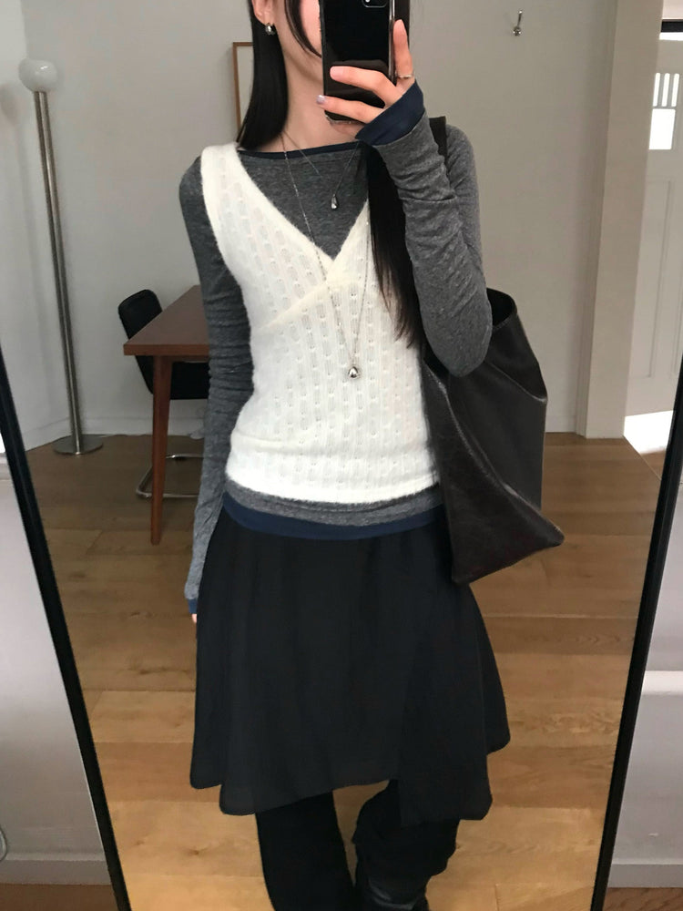 美色船領修身上衣