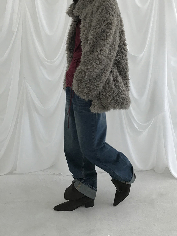 復古美色率性牛仔闊褲