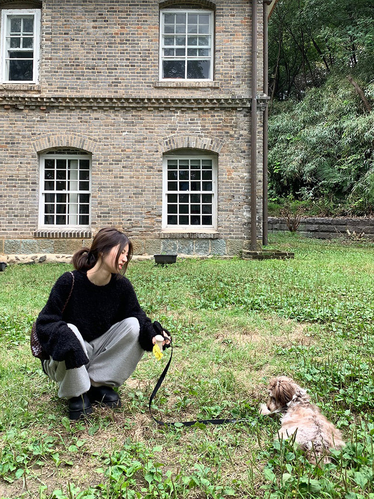 鬚毛質感寬鬆毛衣