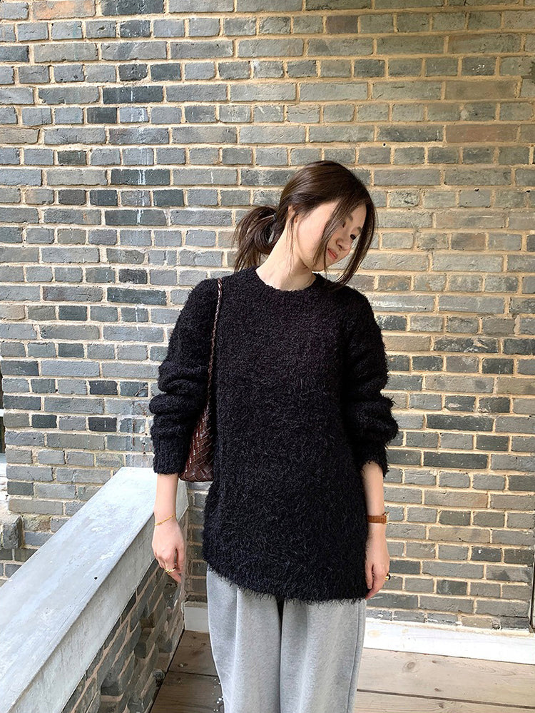 鬚毛質感寬鬆毛衣