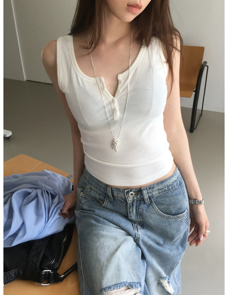 美色亨利領細節背心