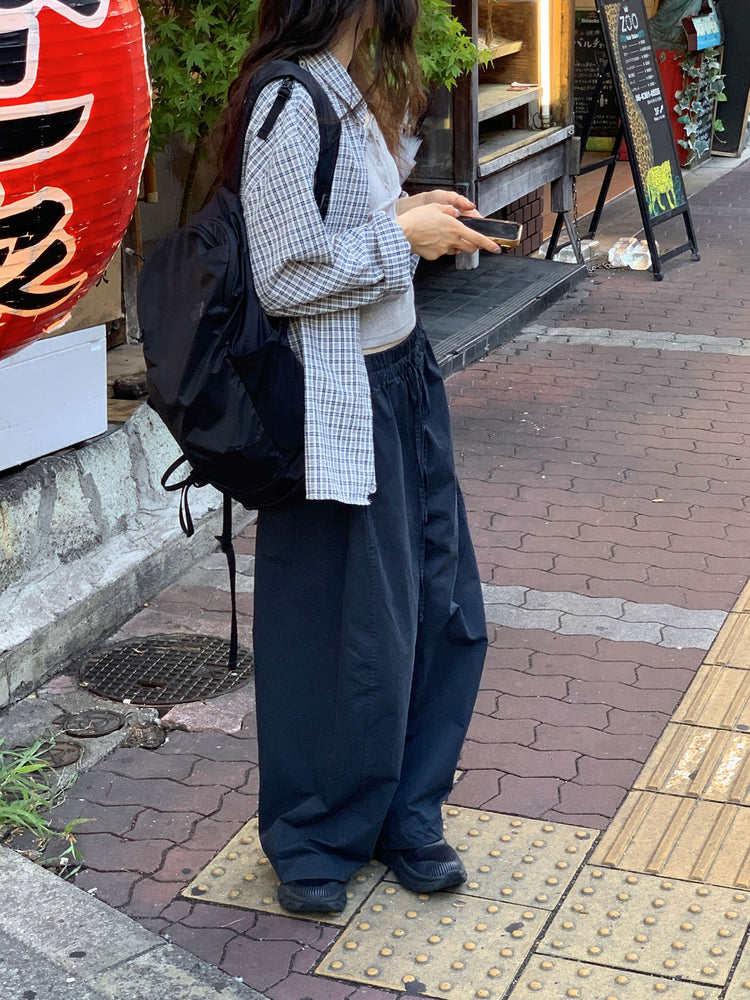 復古撞色格紋寬鬆襯衫