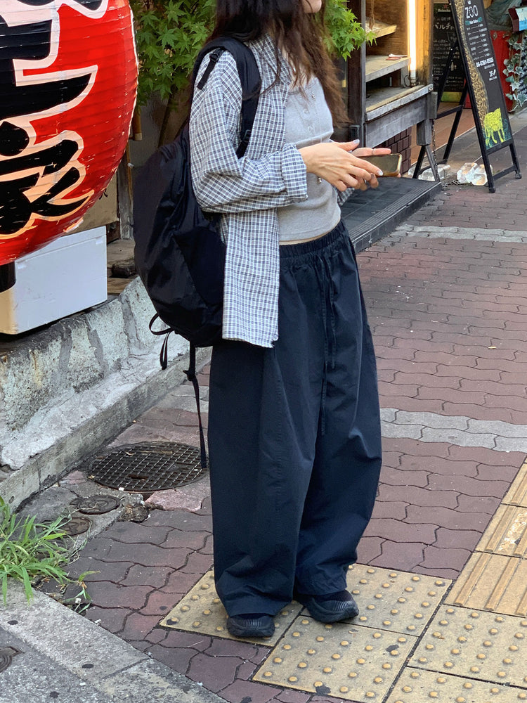 復古撞色格紋寬鬆襯衫